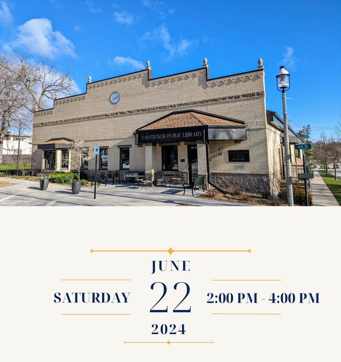 Caestecker Public Library Save the Date