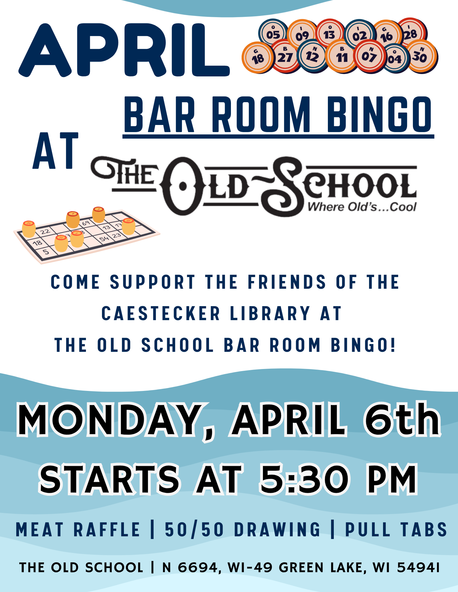 April Bar Room Bingo at The Old School