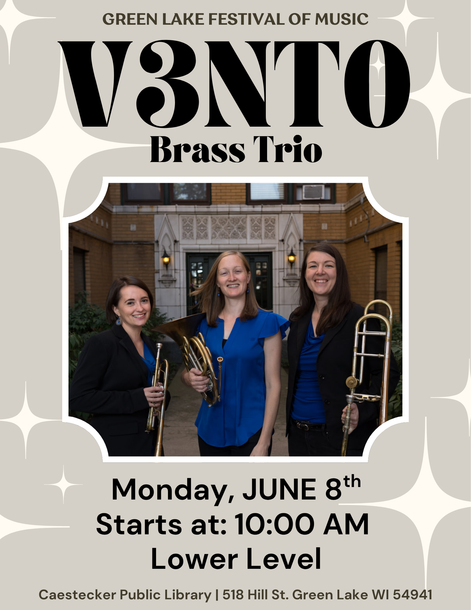V3NTO Bass Trio: Green Lake Festival of Music 